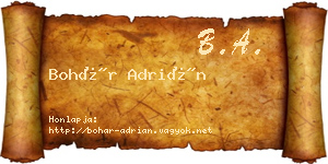 Bohár Adrián névjegykártya