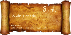 Bohár Adrián névjegykártya