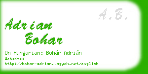 adrian bohar business card